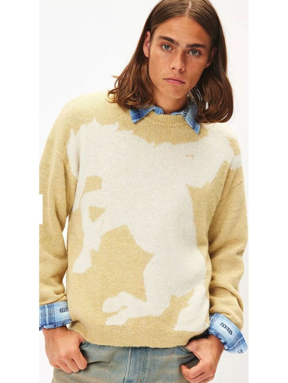 (LARGE, PTP 25) NWOT URBAN OUTFITTERS SADDLER CREWNECK SWEATER HORSE WESTERN